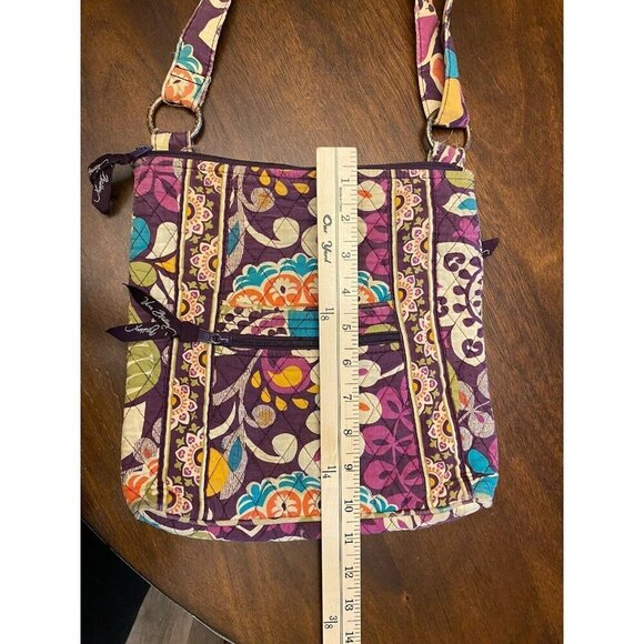 Vera Bradley Cross Over Purse Purple Paisley Quilted Hipster Purse Bag 10 X 11 - Picture 10 of 12